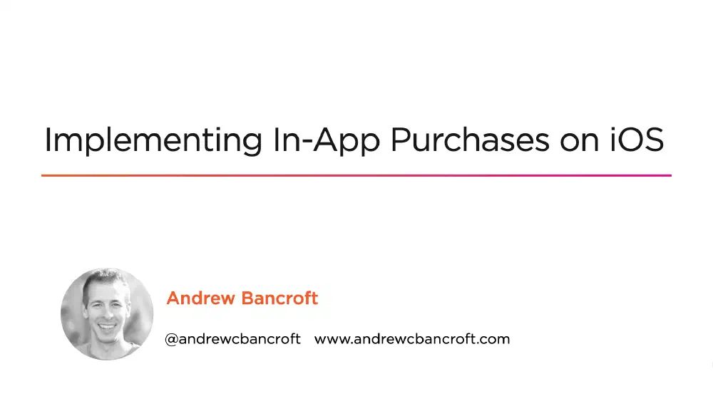 Implementing In-App Purchases on iOS course title screen