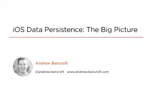 iOS Data Persistence: The Big Picture course title screen